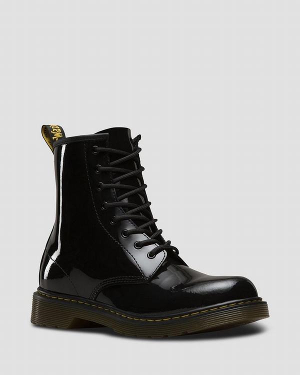 Dr Martens Dětské Kotníkové Boty Youth 1460 Patent Černé, CZ-023174